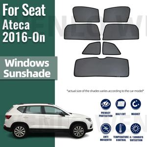 시트 아테카 SUV 2016-2024 차량용 맞춤형 자석식 앞유리 프레임 커튼, 뒷좌석 측면 창문 햇빛 가리개