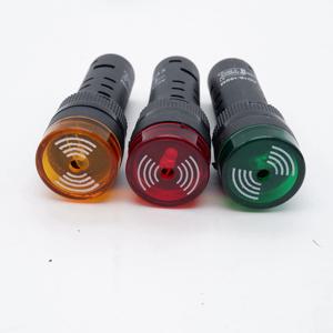 버저 22mm 깜박이는 신호등 빨간색 LED 알람 표시 등 12V 24V AC220V 간헐적 사운드 빨간색 녹색 노란색