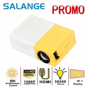 Salange YG300 미니 LED 프로젝터 Yg300 업그레이드 버전 600 루멘 320x240P HDMI 호환 USB 오디오 홈 미디어 플레이어 비머