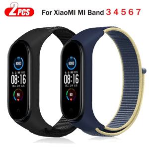 Xiaomi Mi Band 용 나일론 스트랩 7 6 5 4 3 팔찌 시계 밴드 Pulsera Correa 스트랩 Miband 7 6 5 4 3 팔찌 팔찌 스포츠 루프