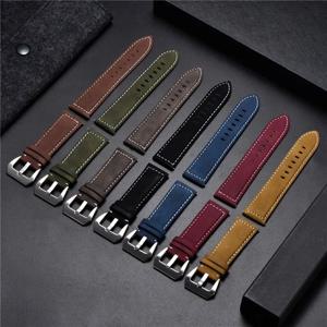 빈티지 매트 가죽 시계 밴드 18mm 20mm 22mm 24mm 패션 팔찌 범용 교체 남자 시계 스트랩
