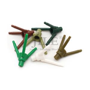 MOC 24855 식물 꽃 스템, 하단 핀 빌딩 블록, 벽돌 DIY 호환 나무 숲 가지 액세서리 장난감, 100 개