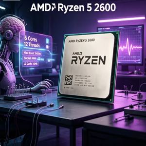 AMD Ryzen 5 2600 CPU 6 Core 12 Thread 3.4GHz Desktop AM4 Socket Support X570 16MB L3 Cache Multitasking High Performance