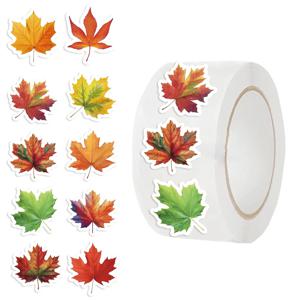 500/1000개 단풍잎 롤 스티커 선물 장식 DIY 전화기 스크랩북 병 방수 방 현대적 가정용 밀봉 스티커