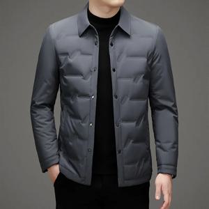 가을 겨울 남성용 경량 다운 재킷 비즈니스 캐주얼 따뜻한 싱글 브레스트 퍼퍼 코트 아웃웨어 패딩 파카 탑 의류