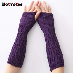Botvotee Y2k 액세서리 여성용 슬리브 무료 배송 겨울용 따뜻한 니트 손가락 없는 장갑 반손가락 오버슬리브