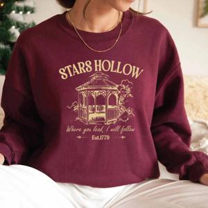 Stars Hollow 스웨트셔츠 루크스 다이너 스웨트셔츠 여성 그래픽 후드티 빈티지 긴팔 스웨터 여성 스트리트웨어 풀오버 탑