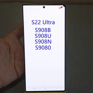 오리 S22울트라 120Hz 6.8인치 터치스크린 부품, 삼성 S22 울트라 5G S908B S908U S908B/DS용 슈퍼 아몰레드 불량 디스플레이