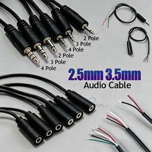 2.5mm 3.5mm 모노 스테레오 오디오 케이블 남성 여성 플러그 잭 커넥터 코드 2/3/4극 TS TRS TRRS 연장선 DIY 이어폰 마이크