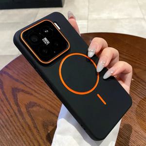 Xiaomi 15 14 17 Pro Max 무선 충전 충격 방지 카메라 범퍼 커버용 Magsafe 마그네틱 솔리드 폰 케이스용 럭셔리 매트