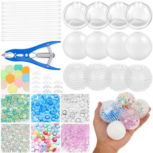 1세트 DIY 스트레스 볼 만들기 키트, 수제 스퀴시 불안 완화 장난감 (확장 도구 포함), 성인용 부드러운 DIY 스트레스 볼 키트
