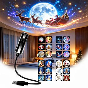 USB LED 크리스마스 프로젝터 조명 4/6/10가지 모드 전환 가능한 패턴 프로젝터 분위기 조명, 축제 파티 천장 장식용