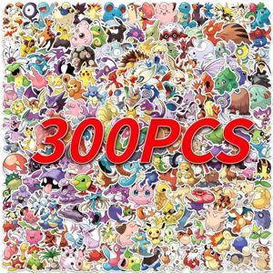 100/200/300Pcs 포켓몬 카와이 피카추 스티커 장식 데칼 노트북 스케이트 보드 자동차 수하물 전화 방수 스티커 장난감