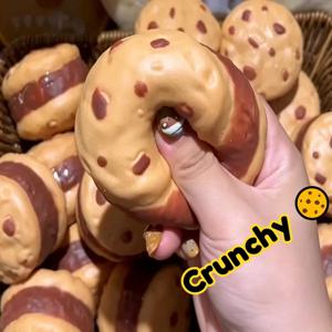바삭하고 부드러운 초콜릿 쿠키 스트레스 볼 - 불안 완화를 위한 스퀴즈 토이, 성인용 부드러운 ASMR 감각 자극 장난감