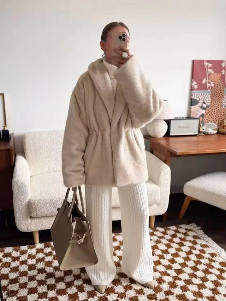 여성용 인조 퍼 코트