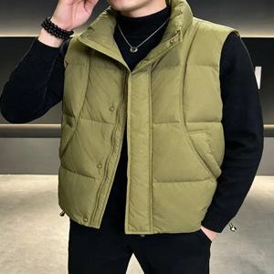 따뜻한 두꺼운 짧은 스타일 남성용 다운 조끼 가을 겨울 패션 시티 라이프 3D 스테레오 디자인 방풍 아우터웨어