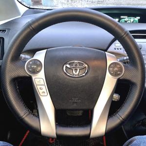 DIY 손 바느질 마이크로 화이버 가죽 자동차 자동차 핸들 커버 Toyota Prius 30(XW30) 2009-2017 Prius C(US) 자동차 액세서리
