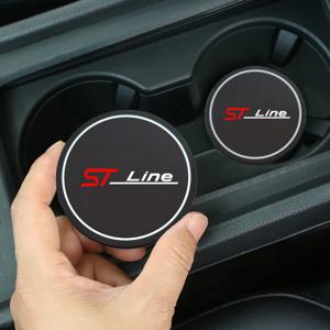 2Pcs 자동차 코스터 워터 컵 병 홀더 포드 st 라인 stline fiesta STLINE 용 미끄럼 방지 패드 매트 실리카 젤 병 홀더 패드