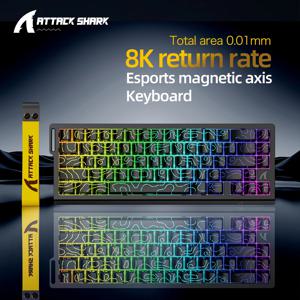 마그네틱 스위치 키보드 ATTACK SHARK X68HE 유선 및 FREEWOLF F68 유선 F68Pro 무선 프로 게이밍용 8K Hz 0.01mm 빠른 트리거
