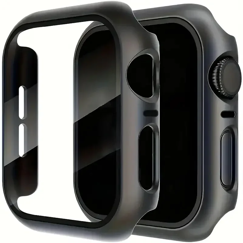 강화 유리 + Apple Watch 케이스 액세서리 용 커버 45mm 41mm 44mm 40mm 42mm 화면 보호기 Apple watch serie 9 4 5 6 SE 7 8