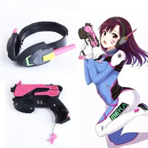 게임 오버워치 D.Va 이어폰 건 하나 송 DVA 권총 코스프레 소품 크리스마스 할로윈 파티 장난감 코스프레 액세서리