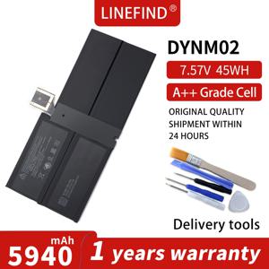 LINEFIND DYNM02 노트북 배터리, 마이크로소프트 서피스 프로 5 1796, 프로 6 1807 1809 12.3인치 시리즈 태블릿 7.57V 5940mAh 노트북용