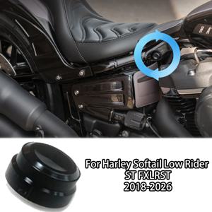 오토바이 글로스 블랙 충격 흡수 장치 너트 캡 커버 2PCS Harley Softail Low Rider ST FXLRST 2018-2026 용 후면 나사 보호대