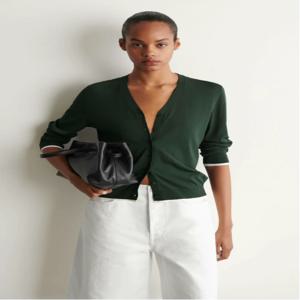 XIMIAN APPAREL 2026 YAZHIMEI Cos 여름 신상 여성 캐주얼 스타일 그린 레이어드 디테일 V넥 니트 가디건