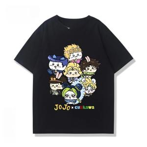 2026 Chiikawa Usaqi 공동 JOJO 부모 자녀 순면 티셔츠 편안하고 통기성이 뛰어나고 고품질 Ins Y2k