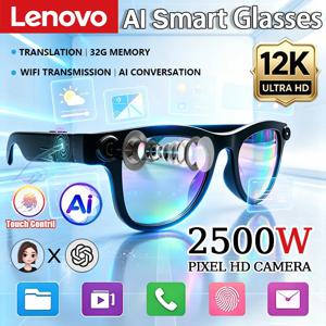 Lenovo 블루투스 무선 AI 안경, 12K 터치 컨트롤, 원격 카메라, 사진 및 비디오 촬영 기능, 번역 기능, 음성 어시스턴트 기능 제공