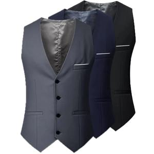 M-7XL 남성 정장 조끼 캐주얼 민소매 포멀 비즈니스 재킷 신랑 들러리 조끼