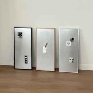 나무 프레임 자석 게시판 금속 디스플레이 보드 사진 메모 홀더 북유럽 미니멀리스트 벽 정리함 홈 오피스용