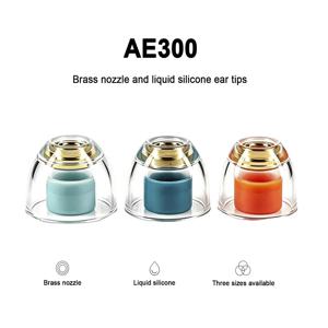앙젤레어스의 엄선된 이어팁 - AE300 황동 노즐, 액체 실리콘 하이브리드 이어팁, 고밀도 황동 코어, 부드러운 실리콘, S/M/L 사이즈