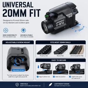 유니버설 20MM 마운트 베이스 TLR‑8 메탈 LED 스트로브 라이트 취미 모델 업그레이드 부품