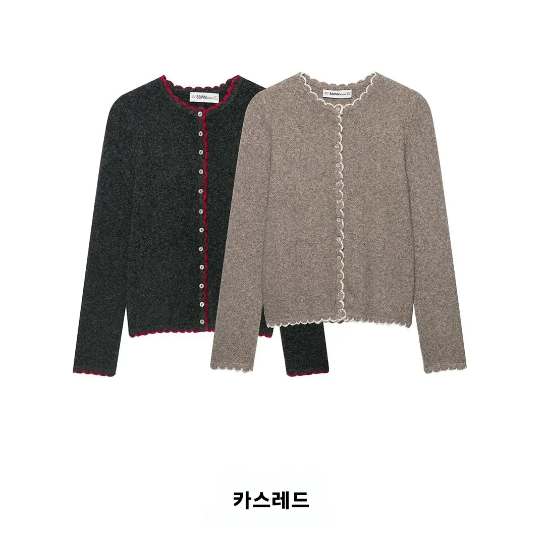 KASLEAD 새로운 여성용 니트 자켓 컬러 블록 엣지 디자인 긴 소매 폴리에스테르 섬유 오픈 가디건 스타일 가을 패션