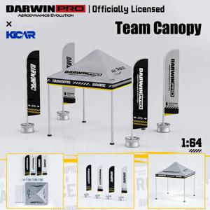 Kicarmod 1:64 DARWINPRO 배틀 그레이 텐트+ LBWK 블랙 레드 텐트 깃발 5종 세트 – 미니어처 장면 디오라마 디스플레이 모델