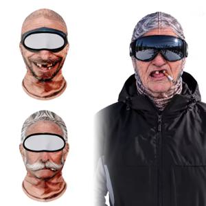 재미있는 디자인의 노인용 스키 마스크, 실제 얼굴을 닮은 발라클라바, 여름/겨울용, 3D 프린팅으로 제작된 전면 마스크, 스키, 스노보드, 야외 스포츠에 적합