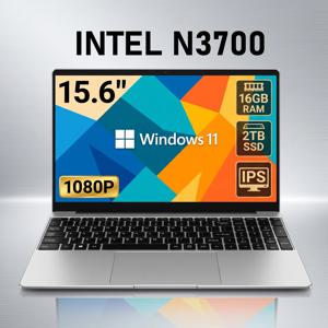 새로운 15.6인치 노트북, 초슬림 디자인, 16GB RAM, 2TB SSD, Windows 11, Intel N3700 프로세서, 게이밍용, 1920x1080 해상도, 사무 및 학습용 컴퓨터, PC.