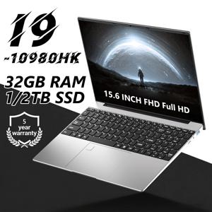 새로운 15.6인치 게이밍 노트북, 인텔 코어 i9-10980HK 프로세서, 32GB RAM, 2TB SSD, 5000mAh 배터리, 숫자 키패드, 윈도우 11 운영체제, 지문 인식 기능, 학습용 PC.
