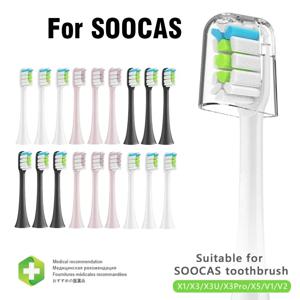 Xiaomi SOOCAS X3 X5 X3U X1 V1 V2 SOOCARE 헤드 브리 슬 교체 노즐 (먼지 방지 캡 포함) 용 소닉 전동 칫솔 헤드