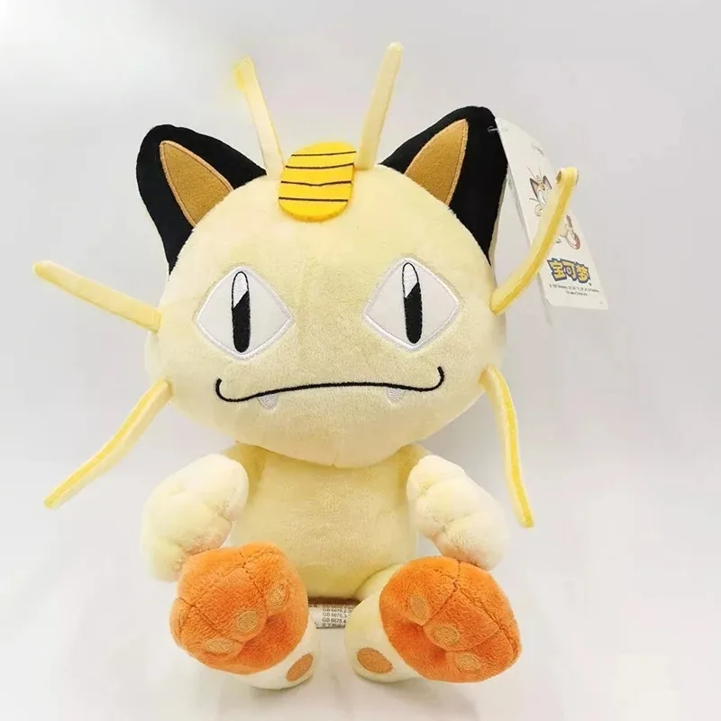 25cm 원래 플러시 장난감 귀여운 Meowth 소프트 카와이 귀여운 최고의 선물 애니메이션 만화 플러시 인형 그림 장난감 어린이 생일 선물