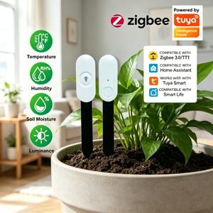 Tuya Zigbee 온도 습도 측정기와 호환되는 스마트 토양 측정기, 가정용 실시간 모니터링 앱용 수분 센서