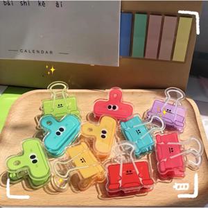 다채로운 아크릴 클립 만화 작은 눈 파일 종이 긴 꼬리 클립 스낵 씰링 책 페이지 클립 학교 파티 선물
