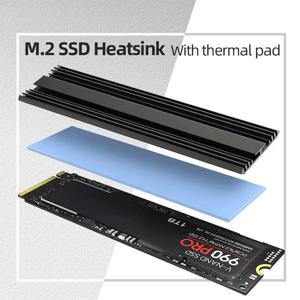 LDPCSJ M.2 SSD 히트싱크 M2 2280 솔리드 스테이트 하드 디스크 알루미늄 라디에이터(열 실리콘 패드 포함) PS5 데스크탑 PC NGFF NVME