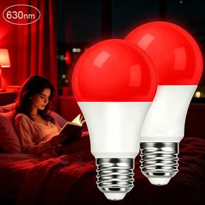 수면용 630nm 적색광 전구 7W E27 100% 청색광 차단 멜라토닌 생성 촉진 침실 수면에 이상적