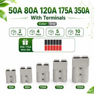 2/4/5/10PCS 50A 80A 120A 175A 350A 배터리 빠른 연결 분리 커넥터 600V 견인 윈치 빠른 연결 와이어 하네스 플러그