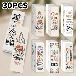 성경 공부를 위한 30개 스페인어 영감을 주는 성경 구절 책갈피, 기독교 선물 장식 카드, 기도 일기 용품