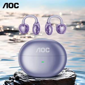 Choice AOC ACD2544 무선 블루투스 이어폰 이어 클립 이어버드 서라운드 스테레오 사운드 낮은 대기 시간 음악 게임 클리어 통화