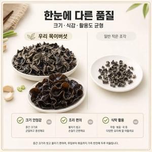[ 배송 무료 ]건목이 요리용 대용량 무첨가 자연건조L/M/S(1-2.5CM)  업소용 목이버섯 목이버섯