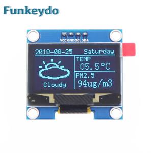 1.3인치 OLED 디스플레이 모듈 1.3인치 IIC I2C SH1106 128X64 4핀 블루/화이트 OLED 스크린 모듈 (아두이노 IDE/라즈베리 파이용)